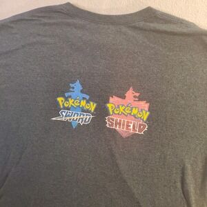 Nintendo Switch Pokemon Sword Shield Promo Shirt Mens XL Gray Gildan Tee Graphic